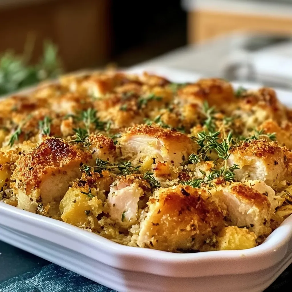 Aromatic Chicken And Stuffing Casserole