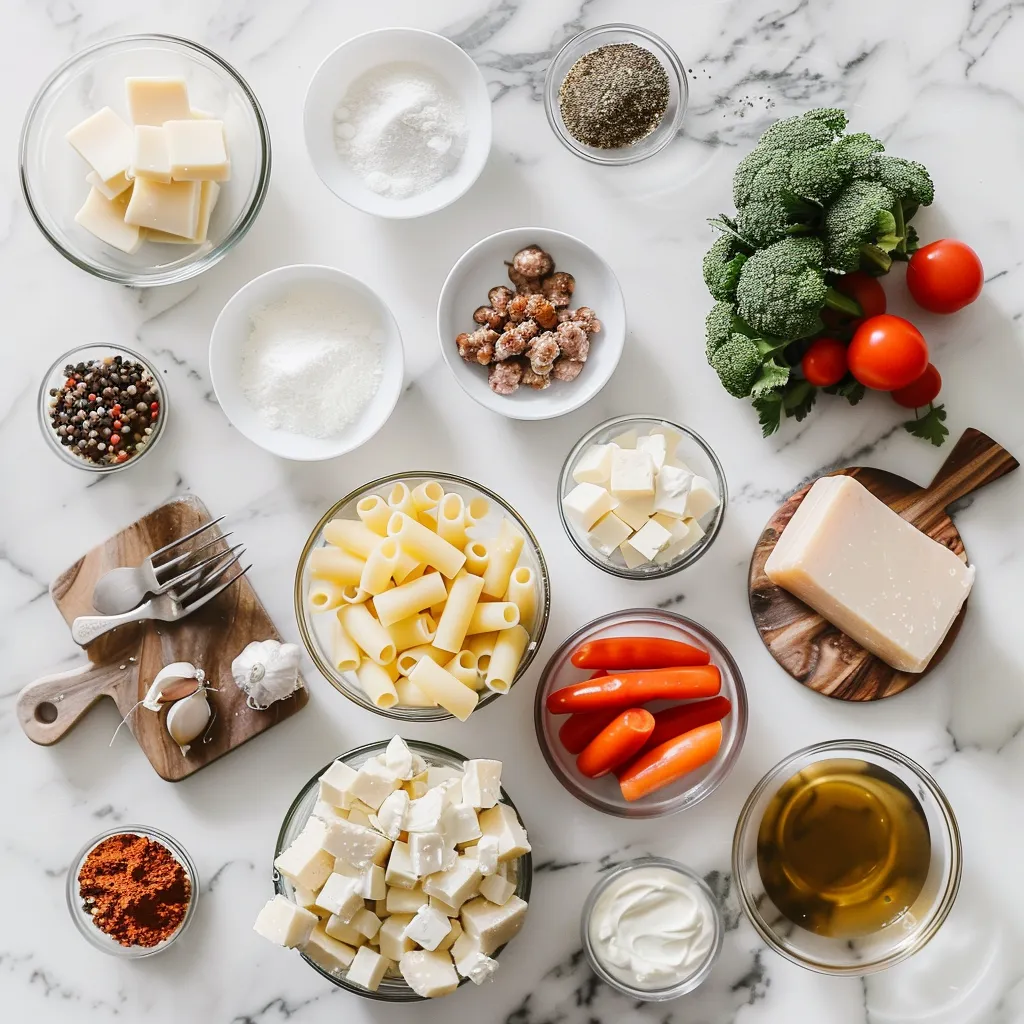Creamy Sausage Rigatoni Luscious ingredients