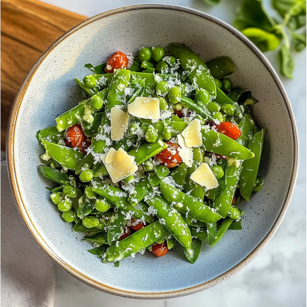 Crisp Snap Pea Salad with Lemon Parmesan Vinaigrette Bliss Tasty