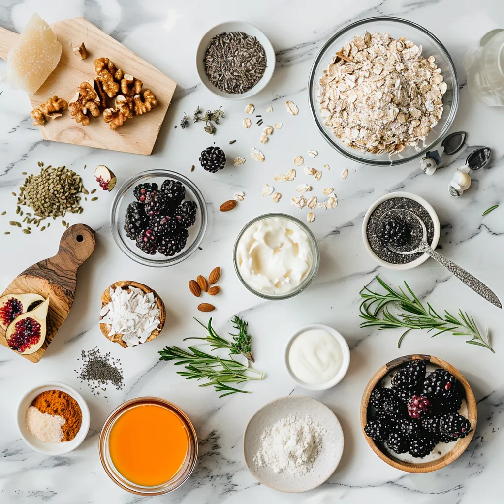 Crispy Blackberry Pie Overnight Oats ingredients