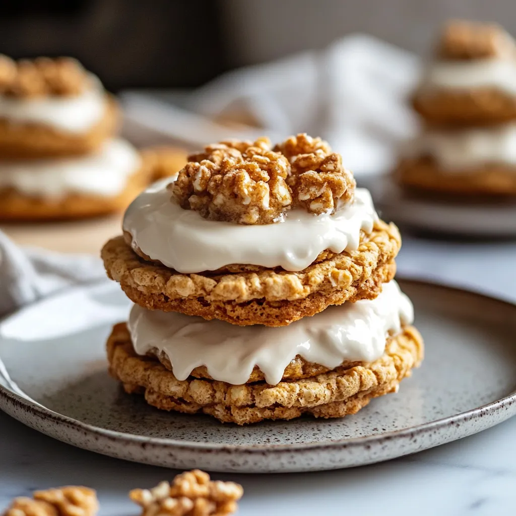Crispy Simple Spiced Eggnog Oatmeal Cream Pies