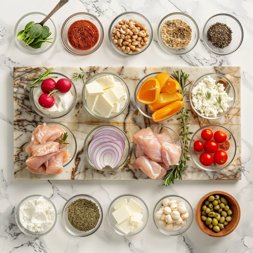 Delightful Sheet Pan Greek Chicken Gyros ingredients