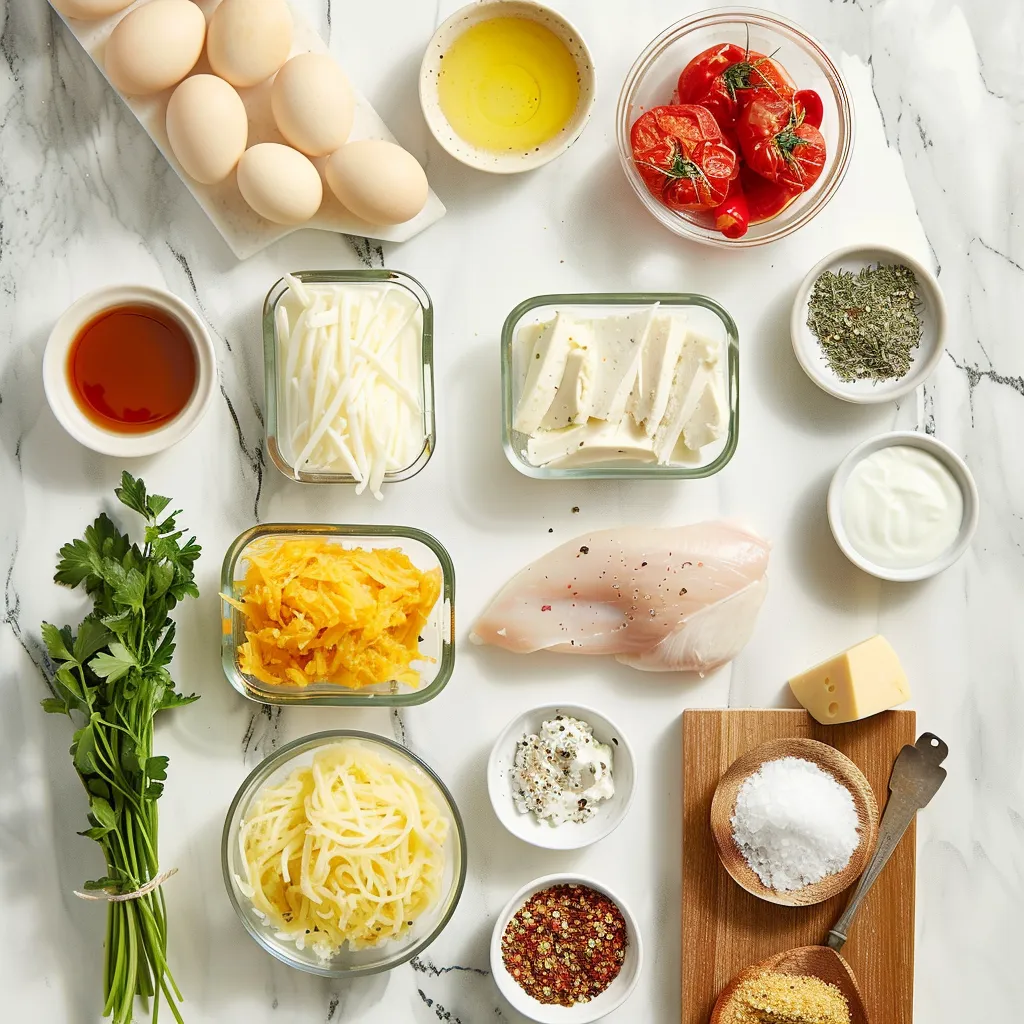 Fresh Spaghetti Squash Chicken Alfredo ingredients