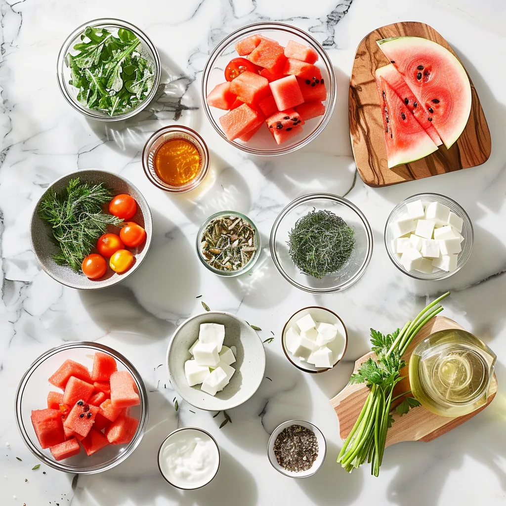 Fresh Watermelon Fruit Salad ingredients