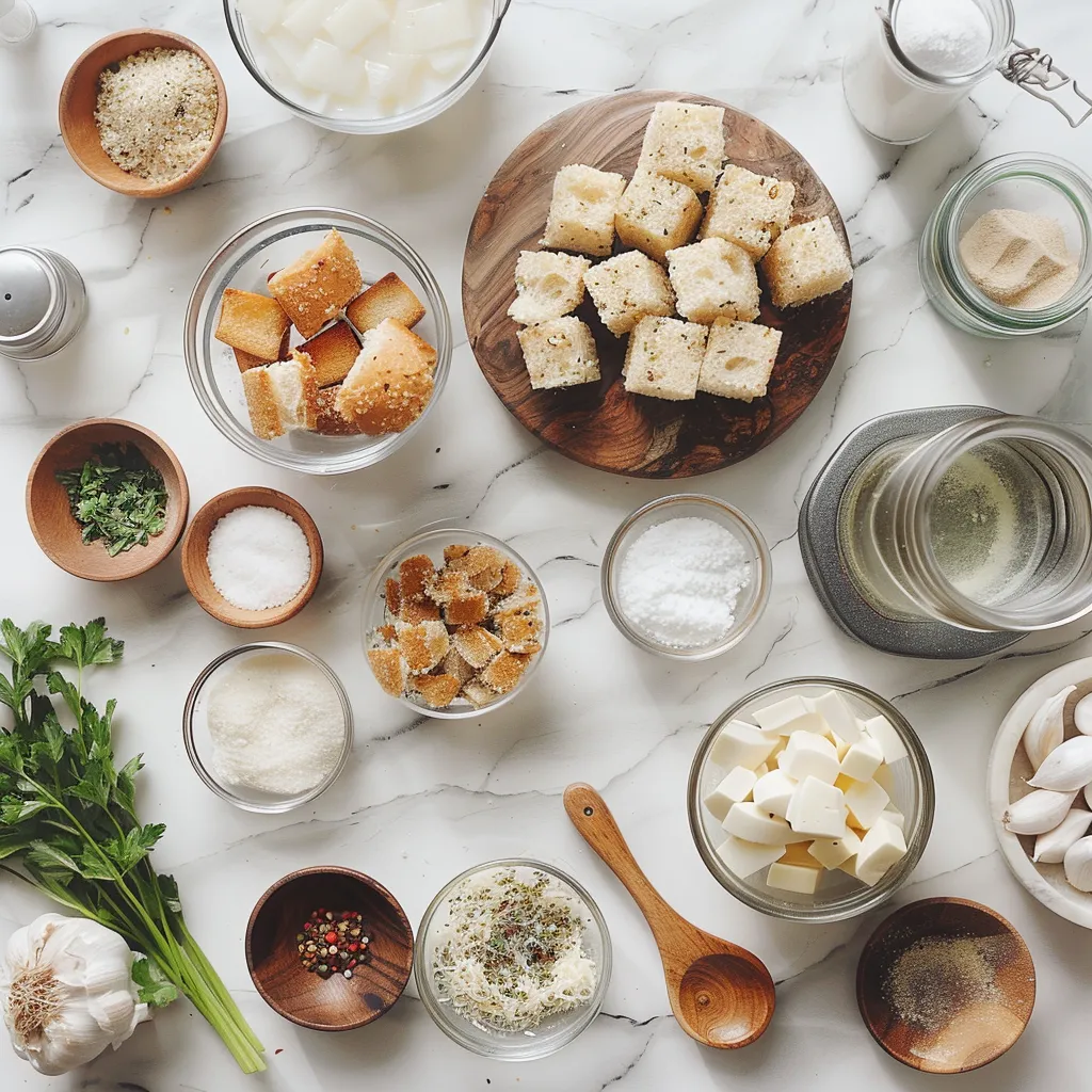Garlic Parmesan Bread Bites Juicy ingredients