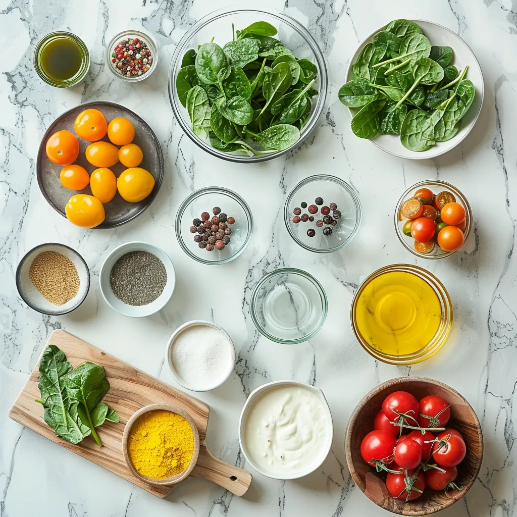 Golden Berry Spinach Salad ingredients