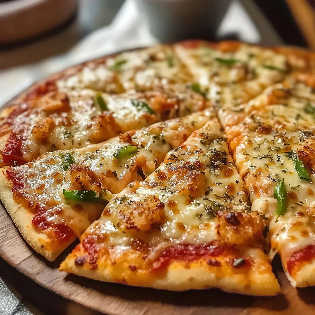 High Protein Cottage Cheese Chicken Crust Pizza Golden