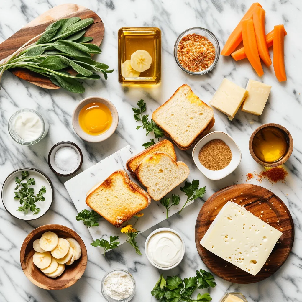 Honey Banana Grilled Cheese Sandwich Yummy ingredients