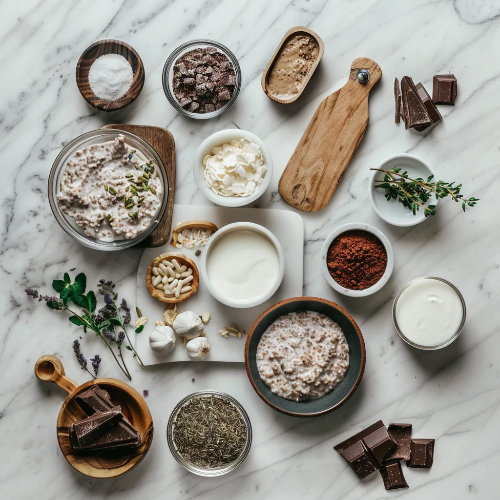 Hot Chocolate Overnight Oats Delectable ingredients