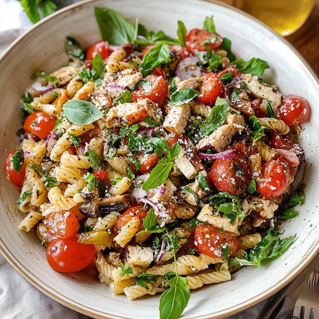 Italian Chicken Pasta Salad (Bruschetta Style) Crispy