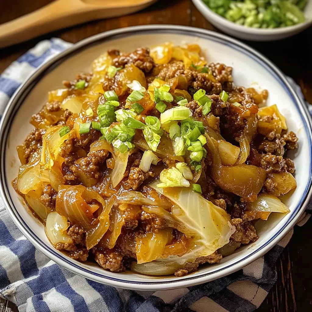 Juicy Ground Beef and Cabbage Skillet