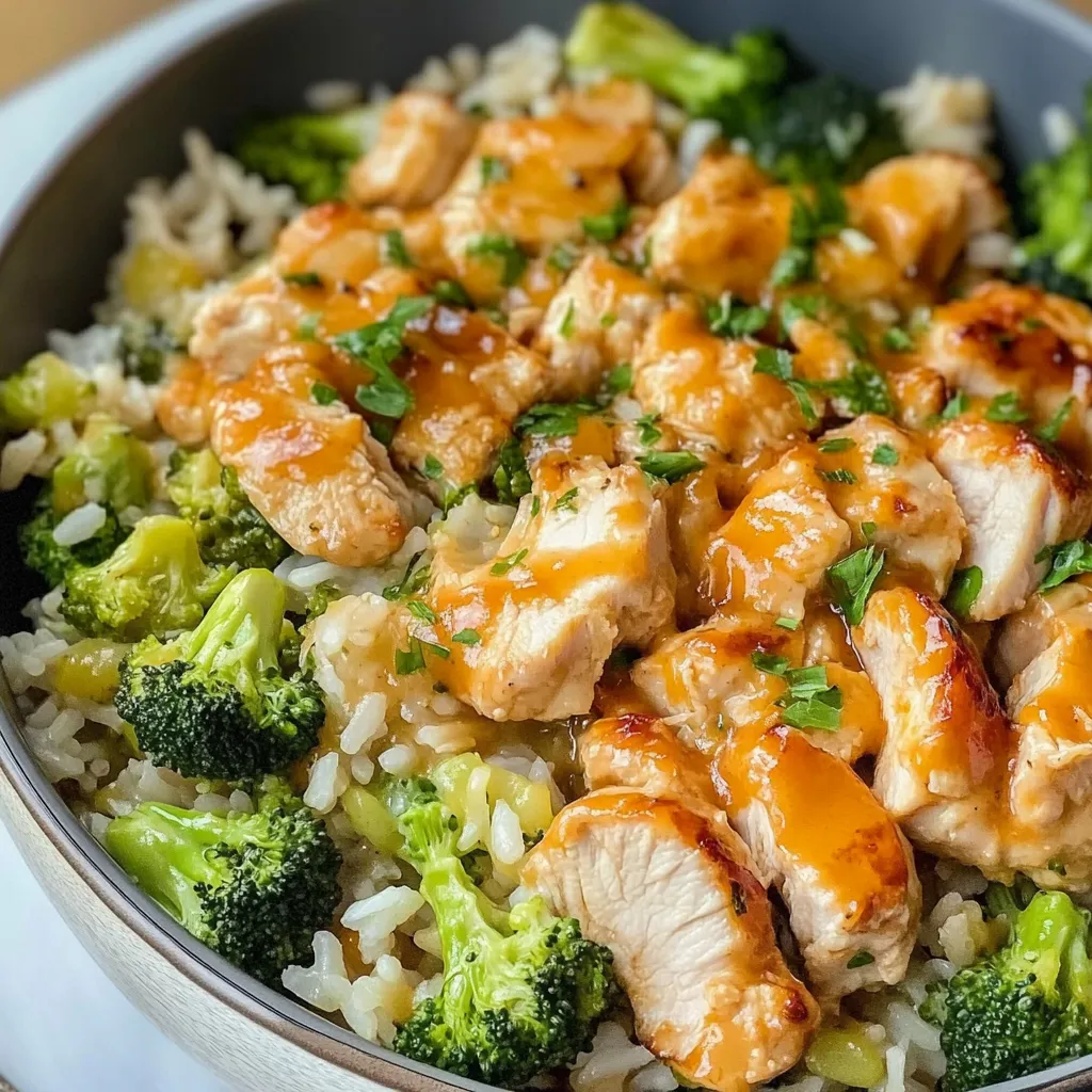 One Pot Cheesy Chicken Broccoli and Rice Luscious