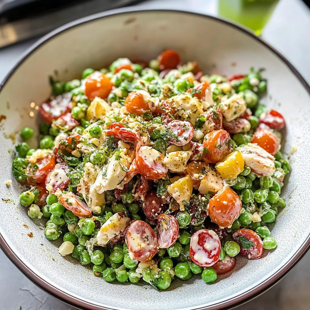 Pea Salad with Lemon Parmesan Dressing Heavenly