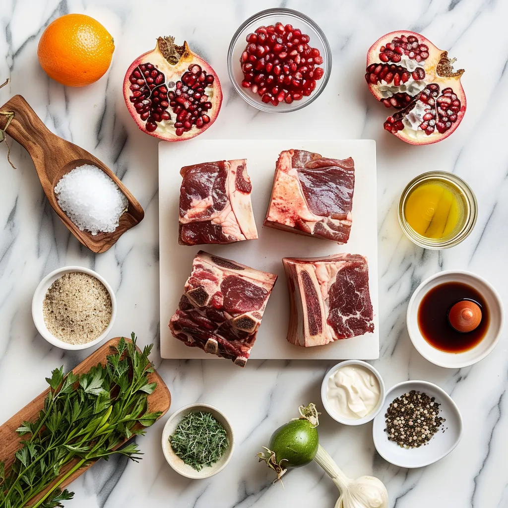 Pomegranate Braised Short Ribs Savory ingredients