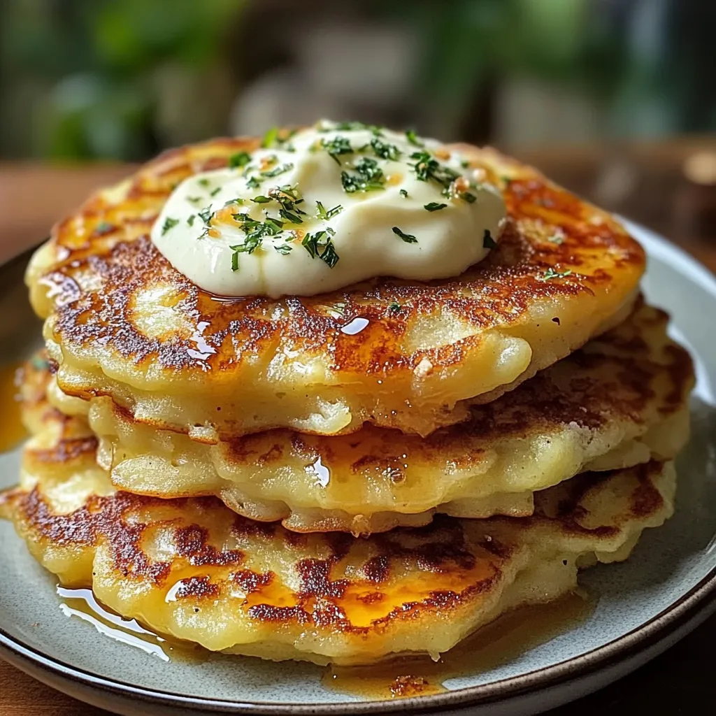 Potato and Onion Cheese Pancakes Golden
