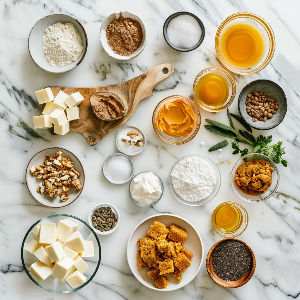 Pumpkin Coffee Cake Recipe Golden ingredients