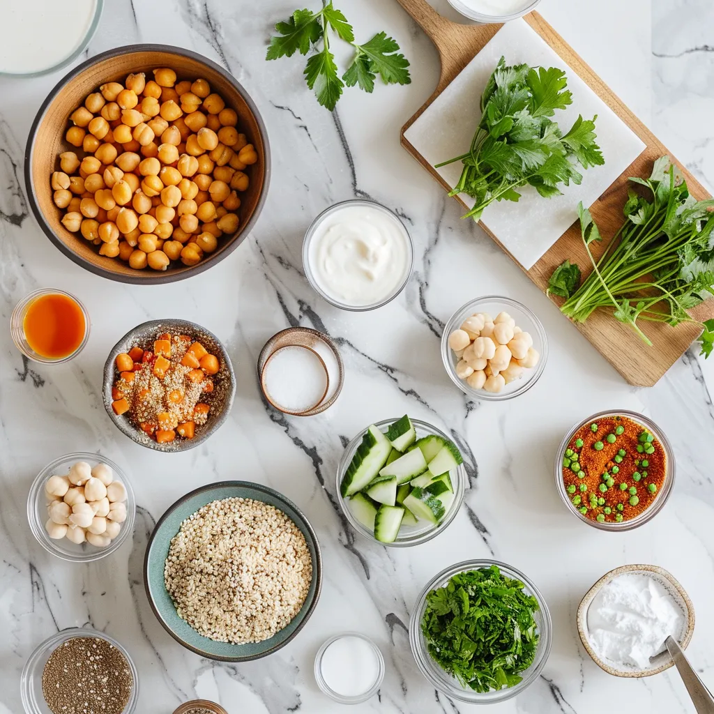 Rich Sesame Chickpeas Buddha Bowl Recipe to Try ingredients