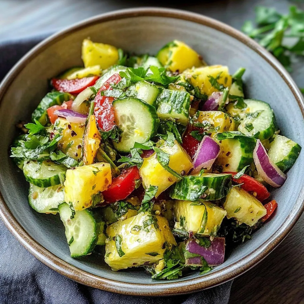 Savoring Nature: Simple Pineapple Cucumber Salad At Camp Tasty