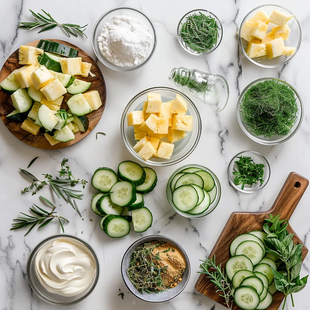 Savoring Nature: Simple Pineapple Cucumber Salad At Camp Tasty ingredients