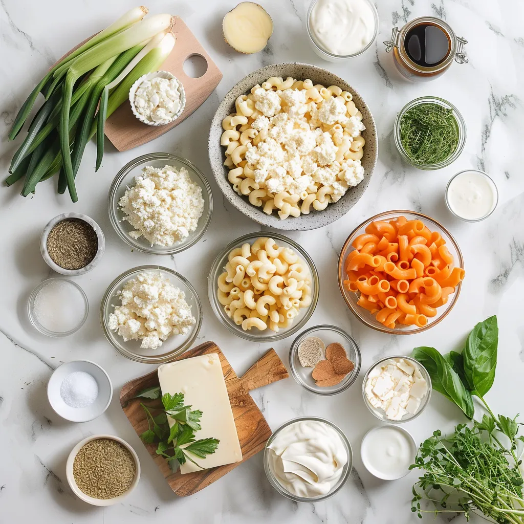 Savory Classic Baked Mac and Cheese with Cottage Cheese ingredients