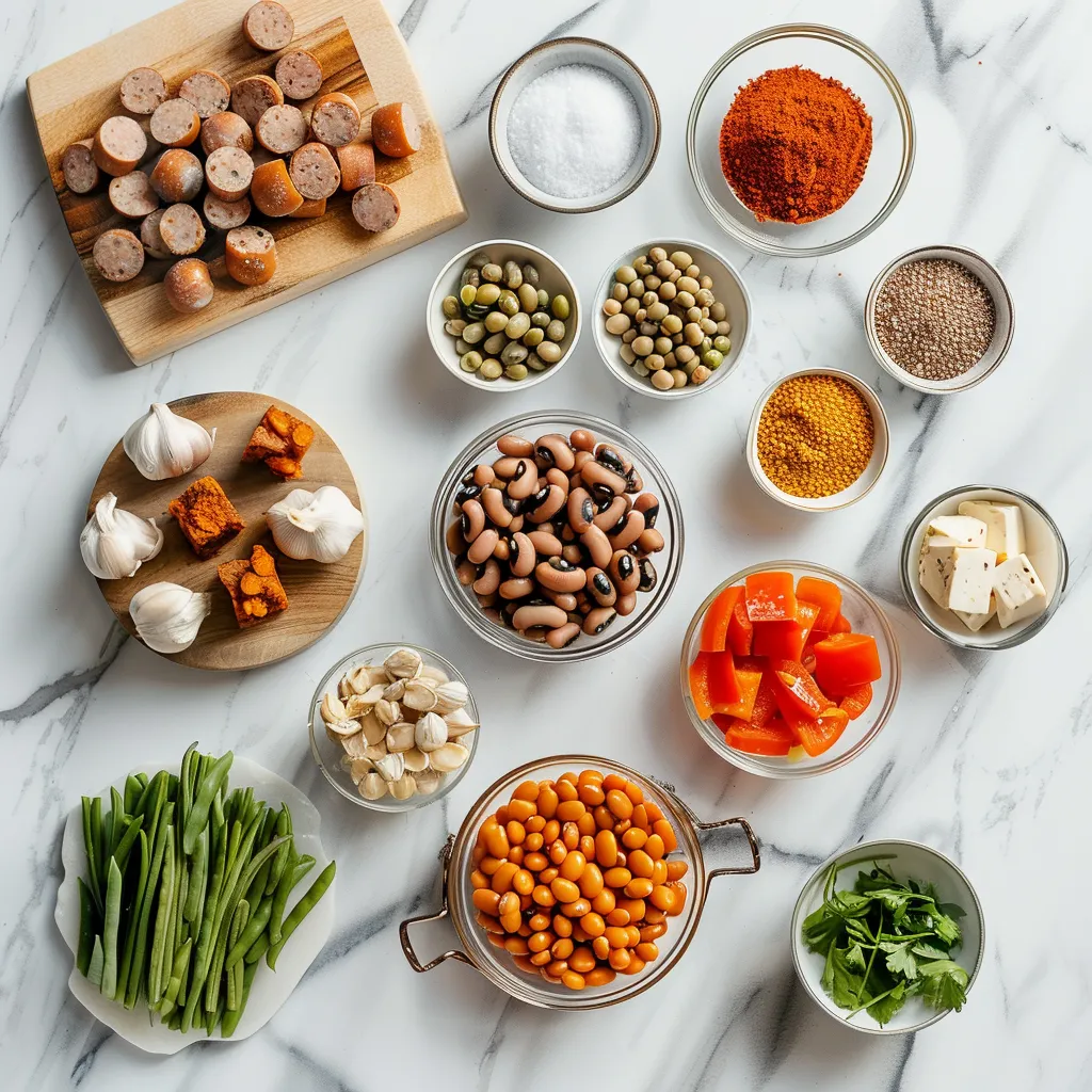 Simple Black Eyed Peas with Andouille Sausage Fresh ingredients