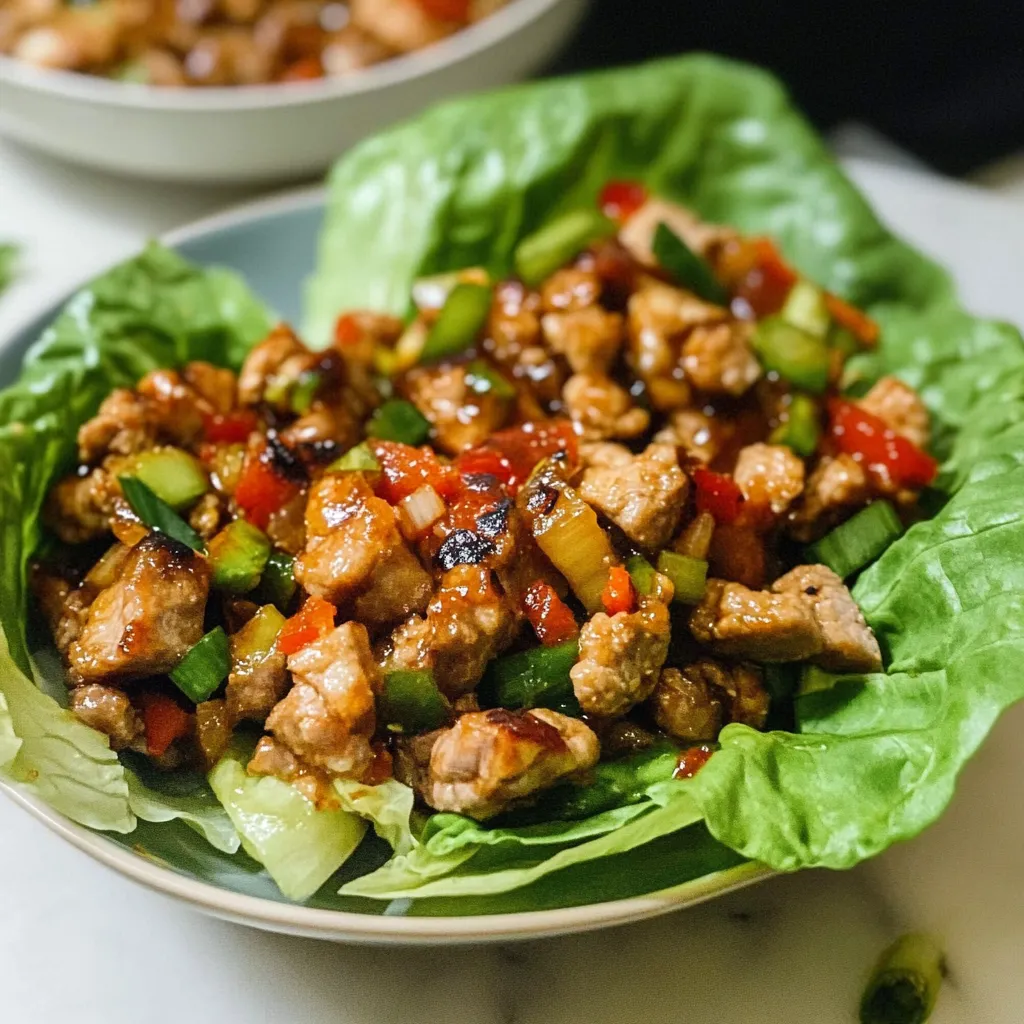 Sweet and Spicy Pork Lettuce Wraps Rich