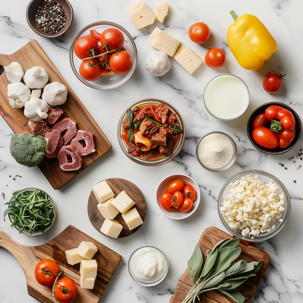 Tasty Hearty Venison Lasagna Soup ingredients