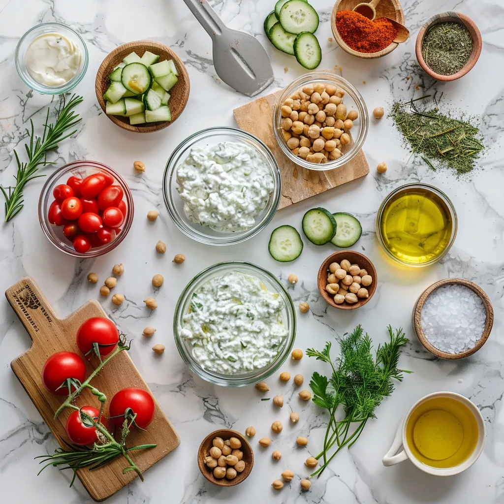 Tempting Craving A Fast Fix? Try Tzatziki Chickpea Salad Today! ingredients