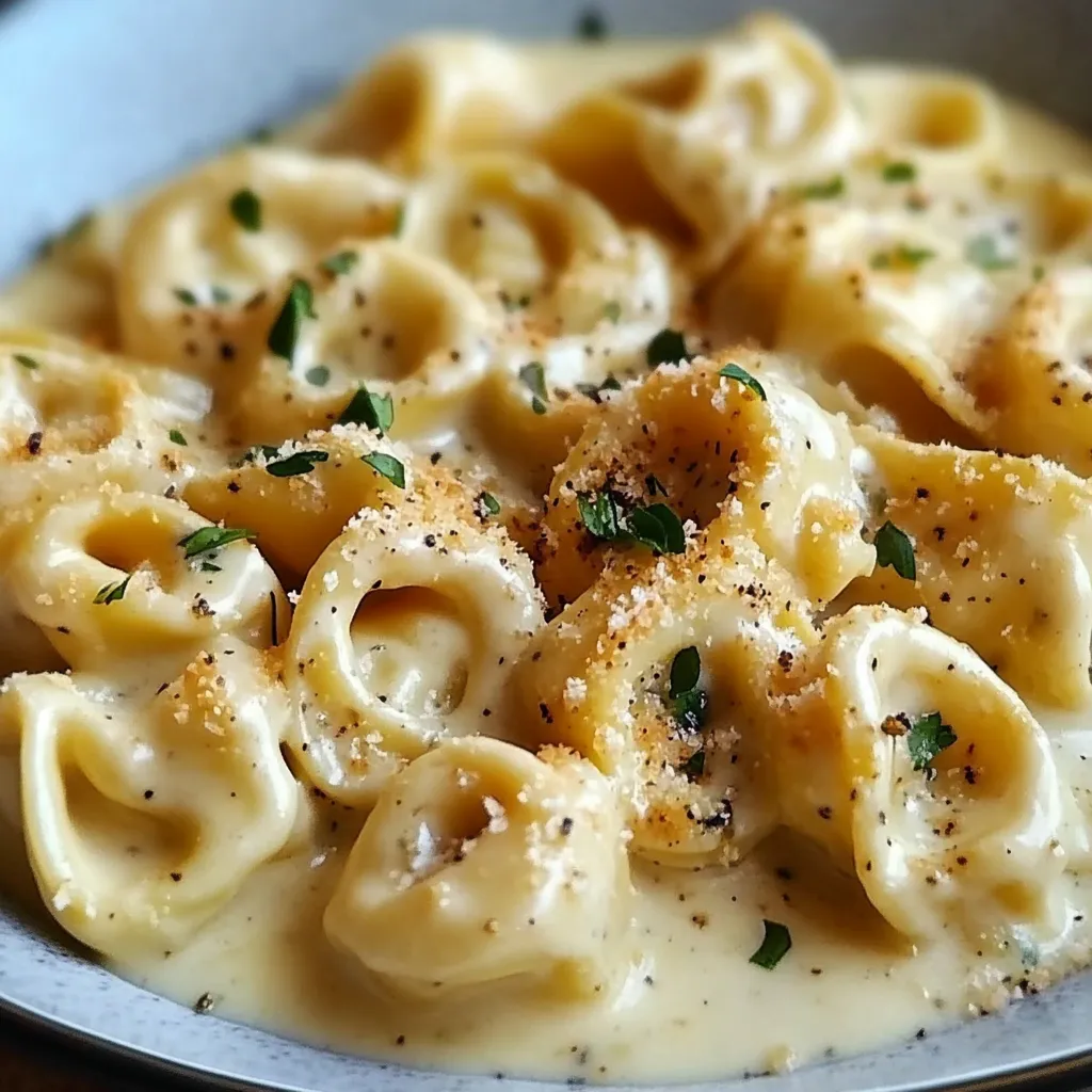 Tempting Creamy Crockpot Tortellini Alfredo