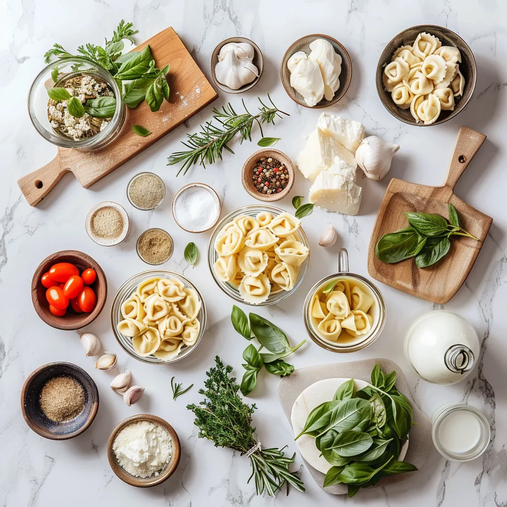 Tempting Creamy Crockpot Tortellini Alfredo ingredients