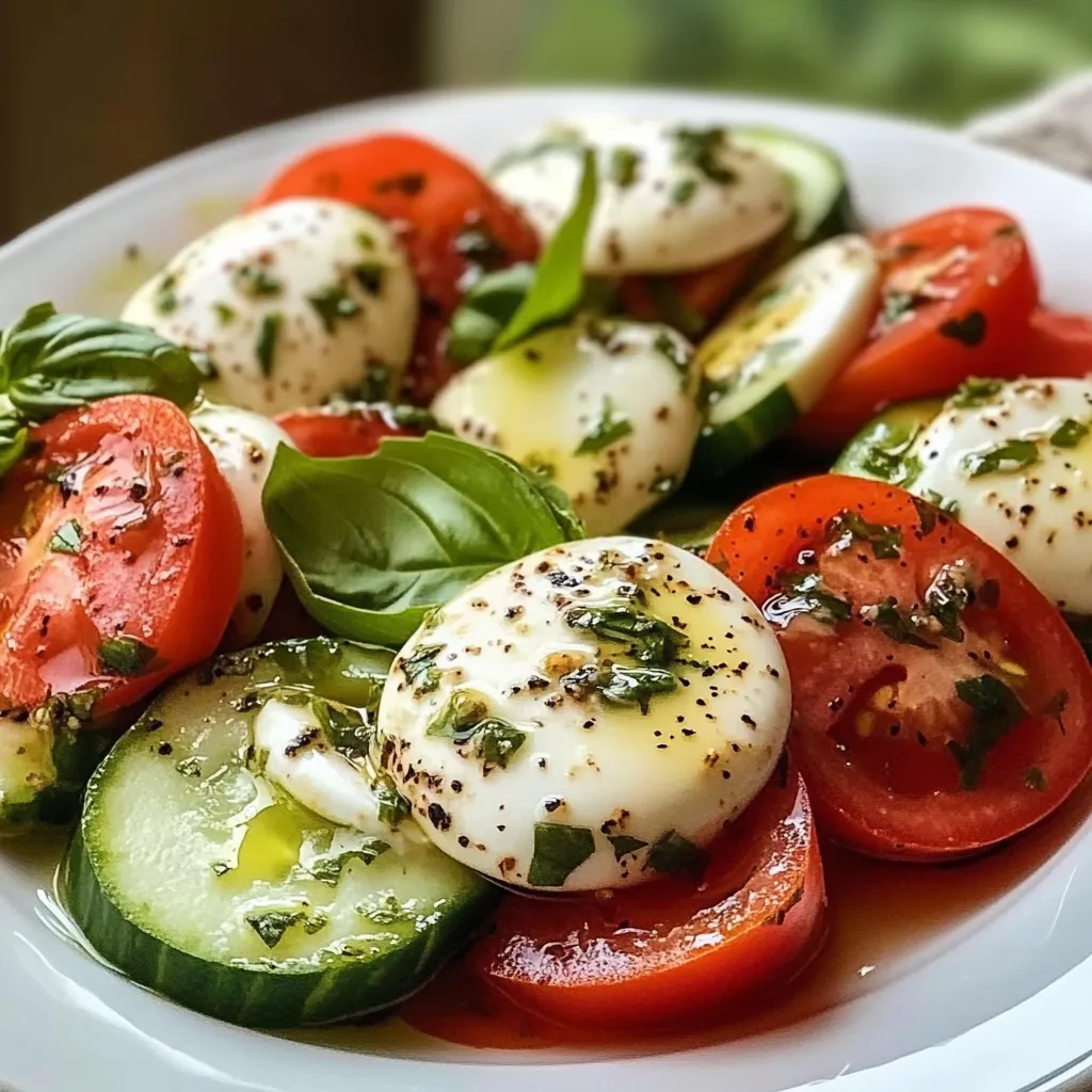 Tempting Cucumber Caprese Salad