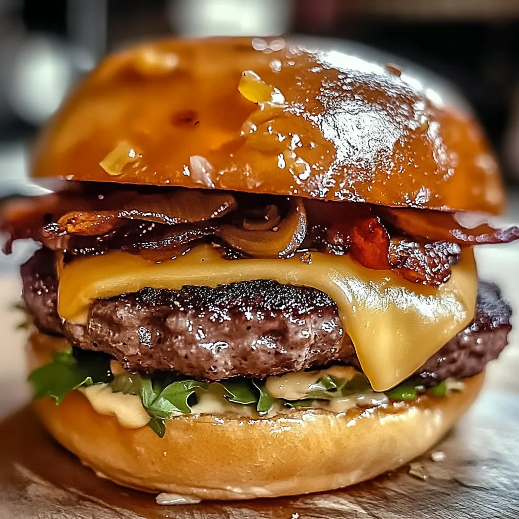 Exquisite Irish Pub Burger with Guinness-Onion Bliss