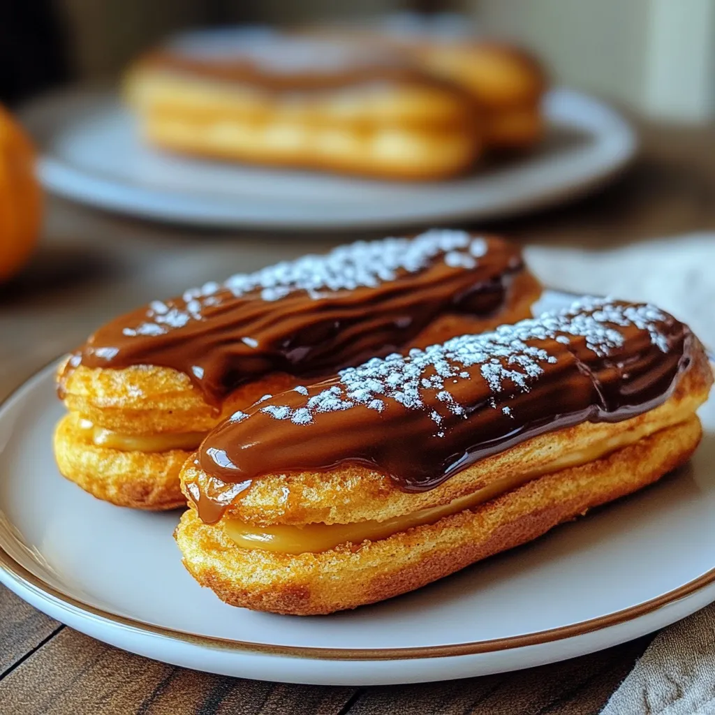 Mouthwatering Salted Caramel Pumpkin Eclairs Recipe – Amazing Delight
