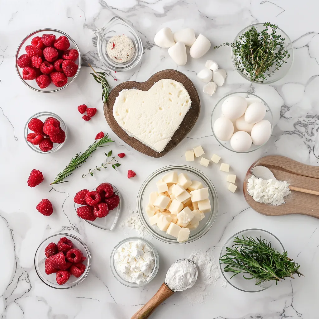 Raspberry Cheesecake Hearts for Sweet Moments ingredients