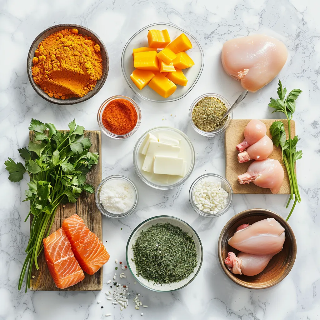 Rich Amazing Anti-Inflammatory Turmeric Chicken & Rice Delight ingredients