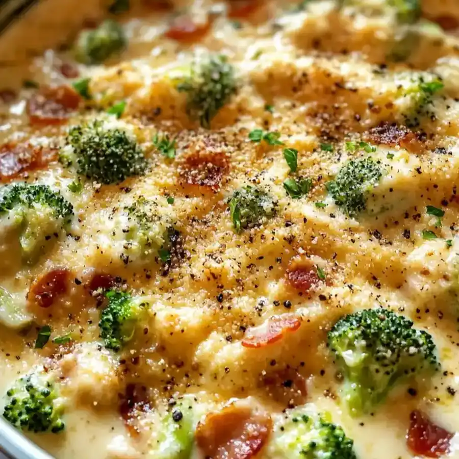 Creamy Garlic Parmesan Broccoli with Bacon – Quick Side