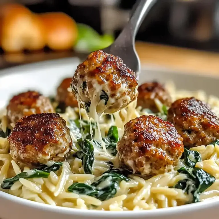 Award-Winning Baked Chicken Ricotta Meatballs with Creamy Spinach Orzo Bliss — 30-Min Family Dinner Everyone Loves