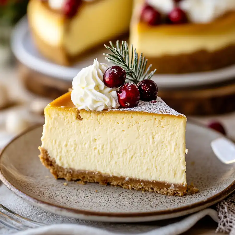 Award-Winning Indulge in Festive Eggnog Cheesecake Delight — Ultimate Comfort Food Classic