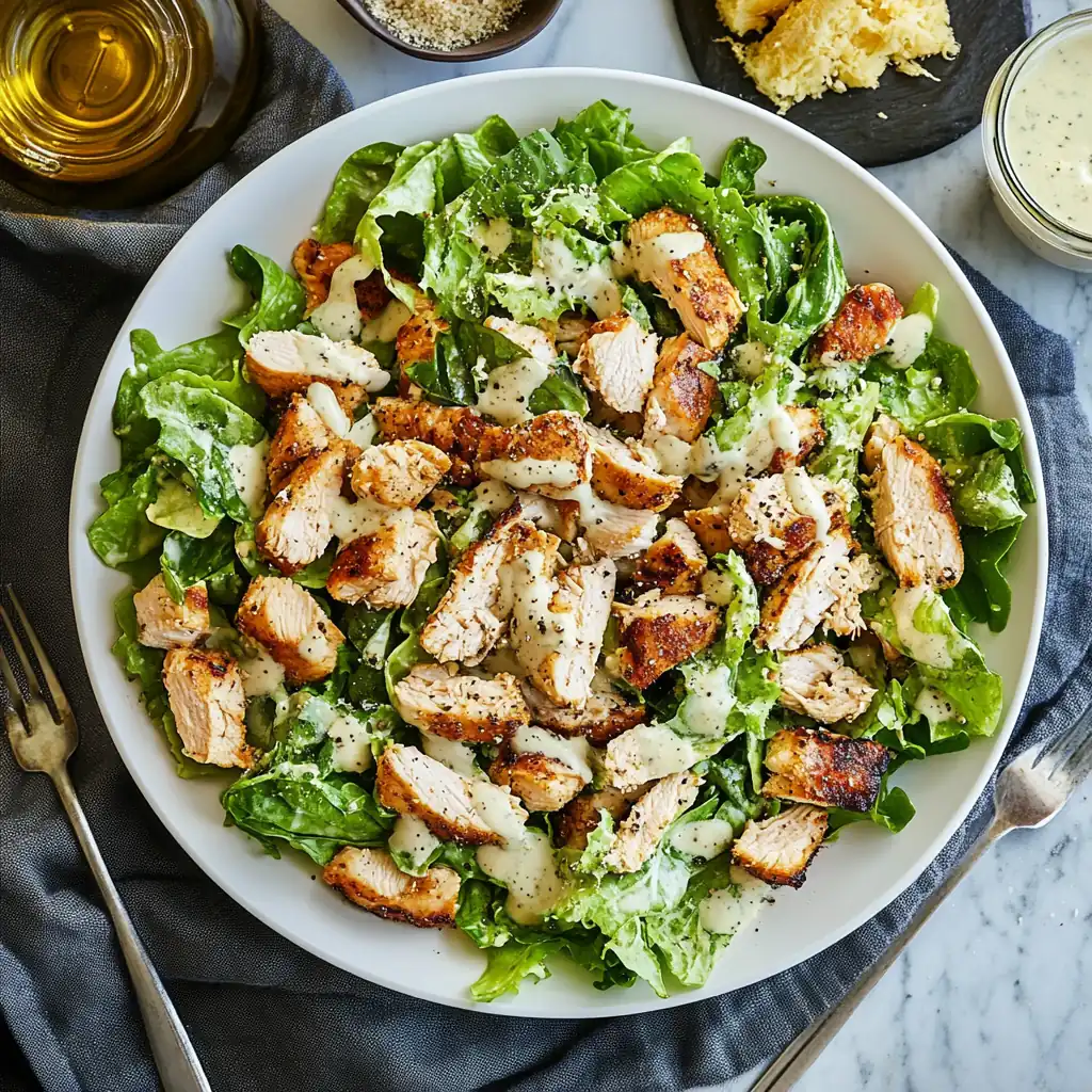 The Ultimate Chicken Caesar Salad with Scratch-Made Dressing!
