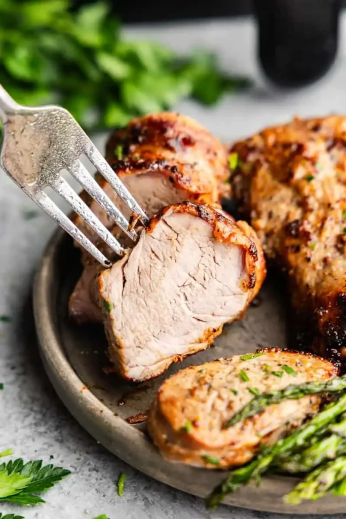 Juicy Air Fryer Pork Tenderloin with Garlic Mustard Glaze