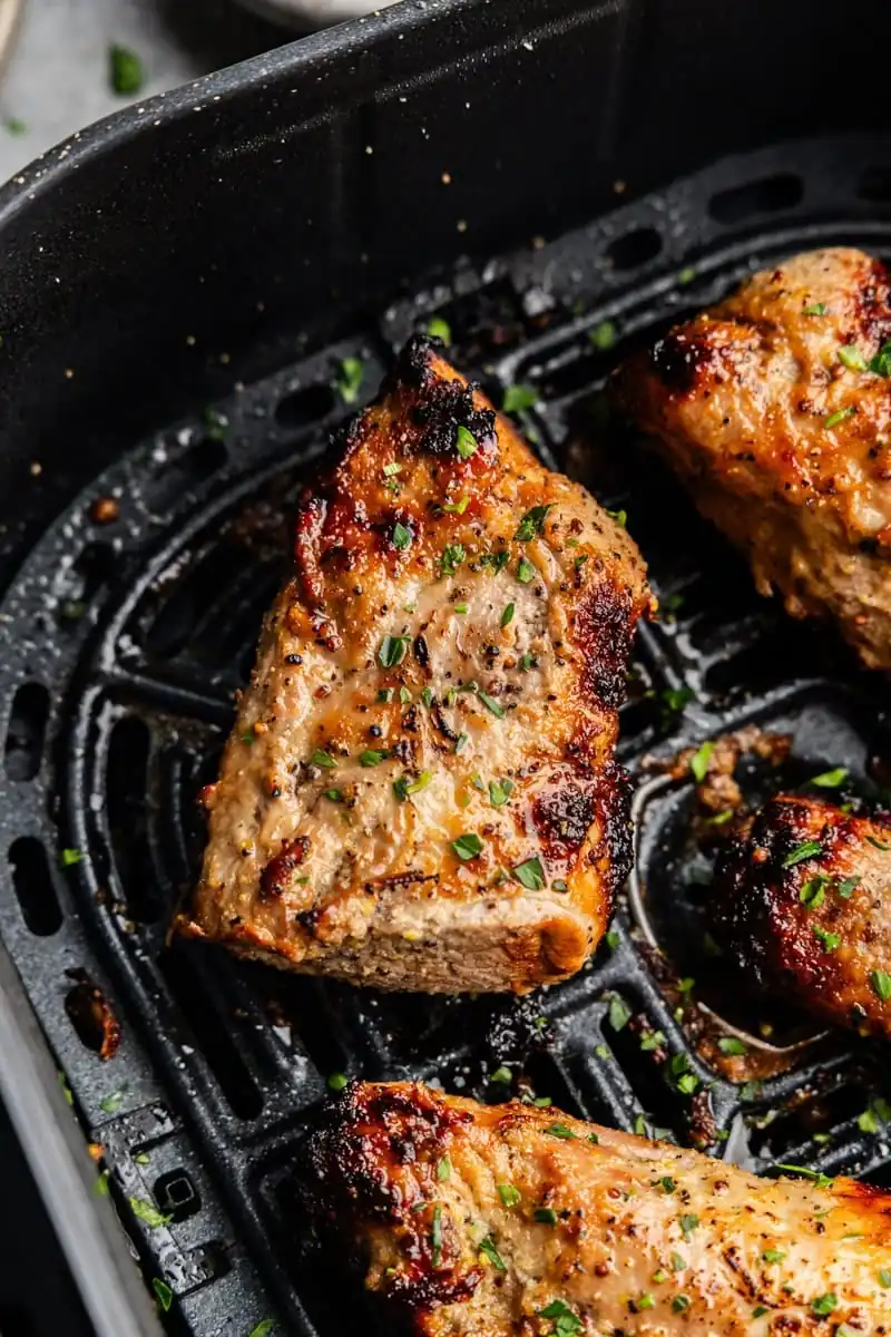 Juicy Air Fryer Pork Tenderloin with Garlic Mustard Glaze