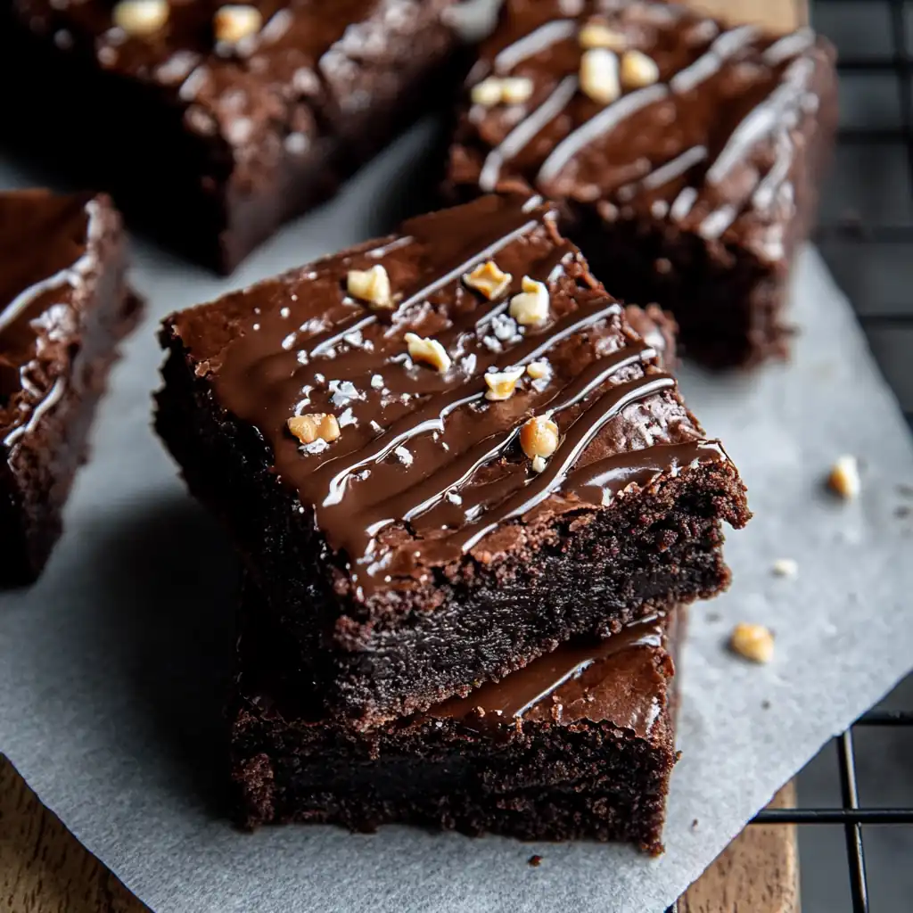 The Ultimate Fudgy Brownies with Silky Chocolate Ganache