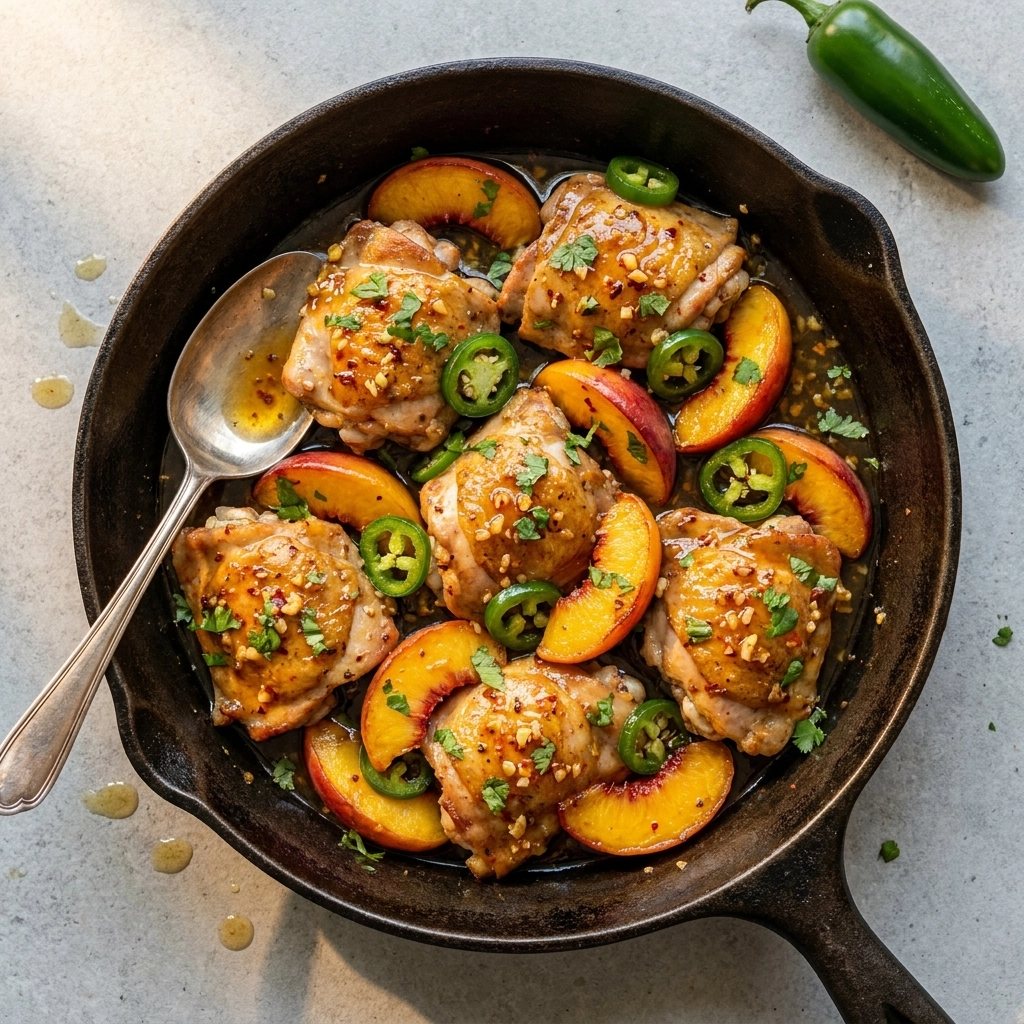 Sweet and Spicy Jalapeño Peach Chicken: A Summer Feast | Easy Peach Chicken Recipe