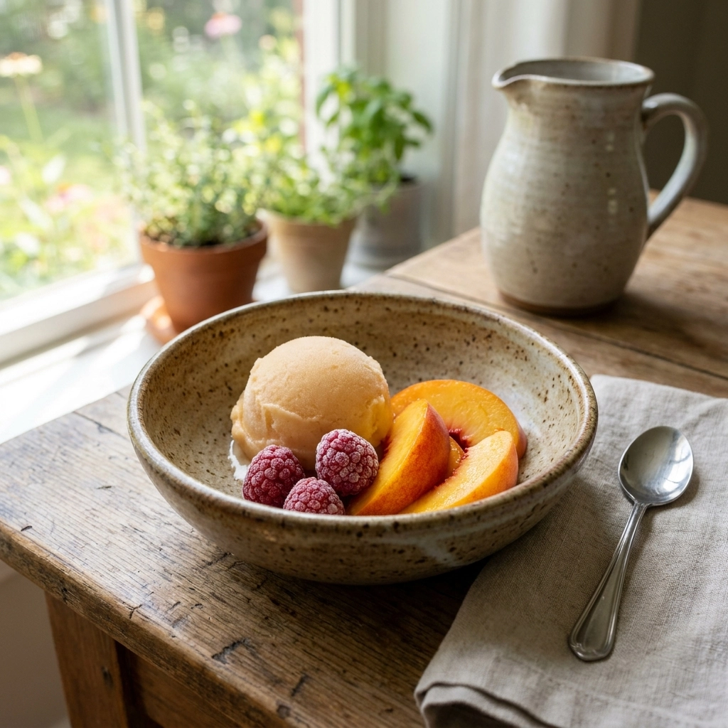 The Ultimate No-Churn Peach Sorbet for Hot Summer Days