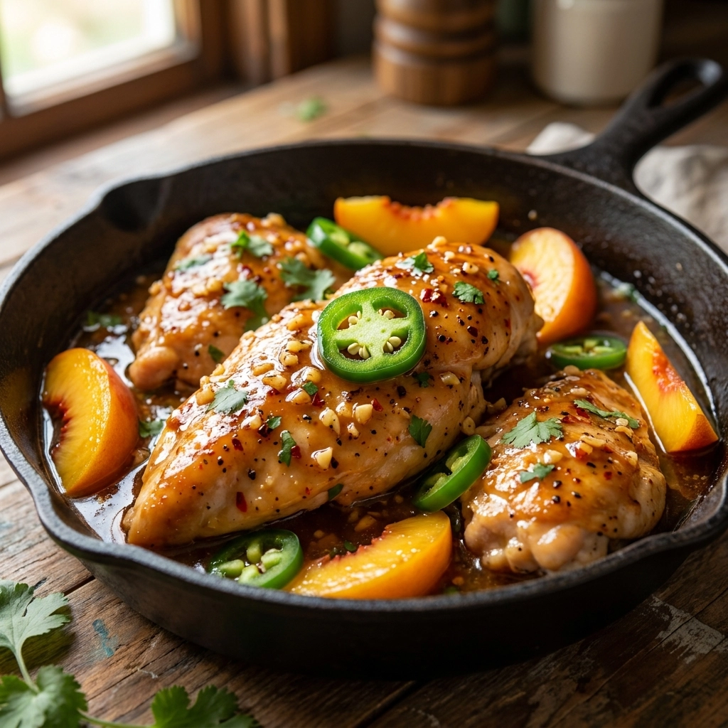 Sweet and Spicy Jalapeño Peach Chicken: A Summer Feast | Easy Peach Chicken Recipe