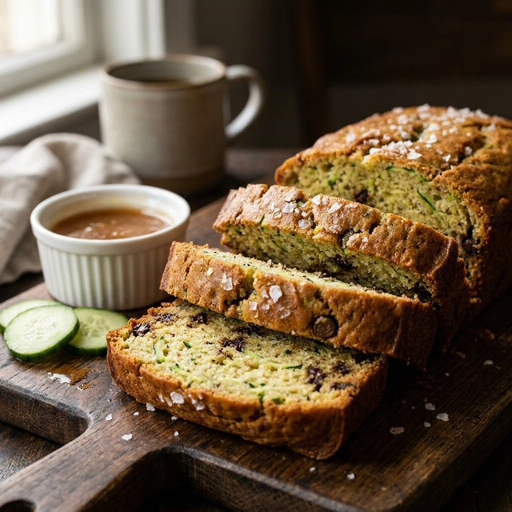 Cozy Brown Butter Chocolate Chip Zucchini Bread Recipe with Sea Salt Perfect for Fall | Best Zucchini Bread