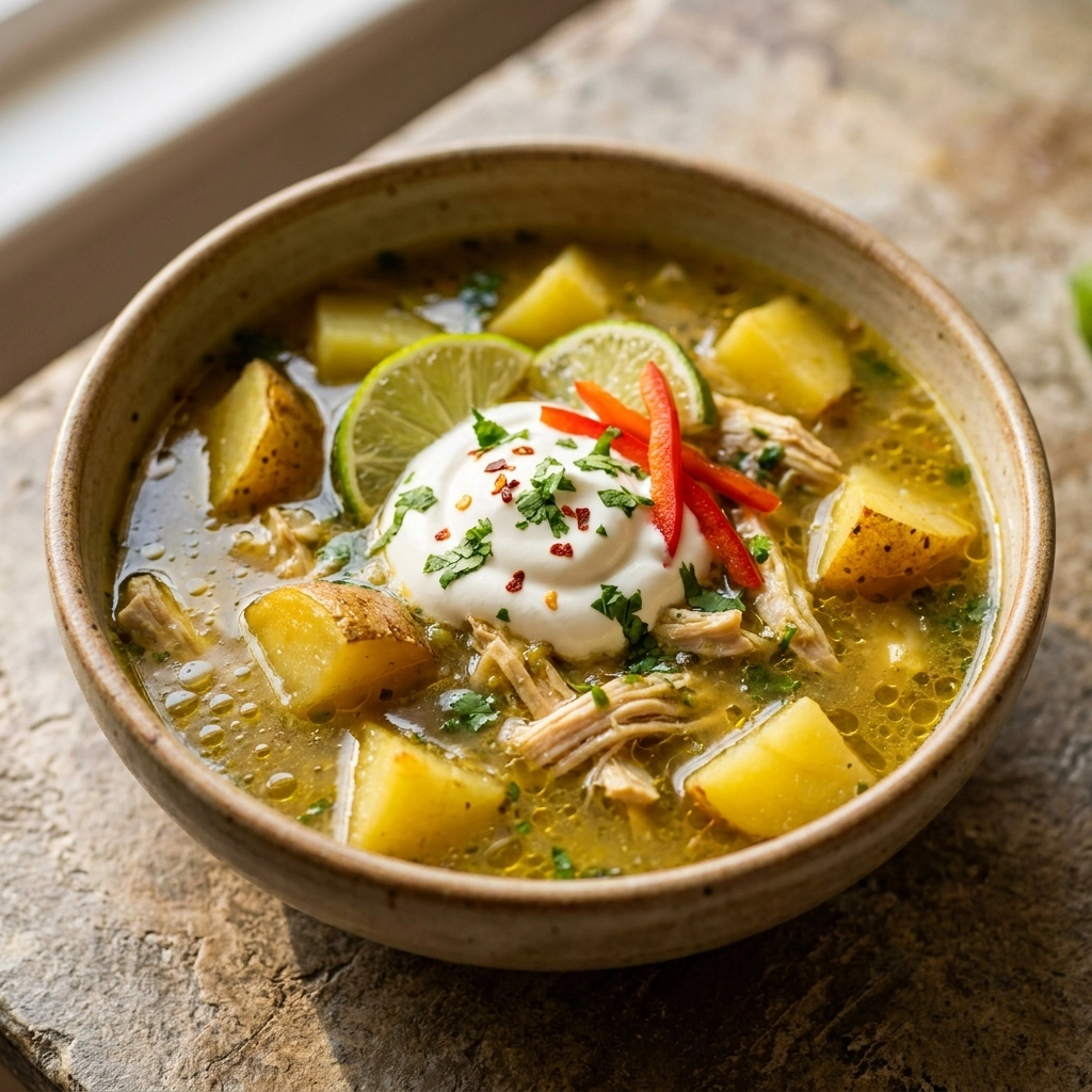 Creamy Mexican Green Chile Chicken & Potato Soup | Easy Comfort Food Dinner
