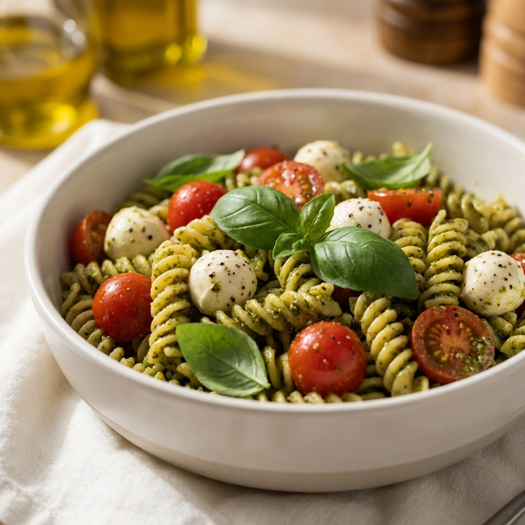 The Ultimate Pesto Caprese Pasta Salad | Easy Summer Pasta Salad Recipe