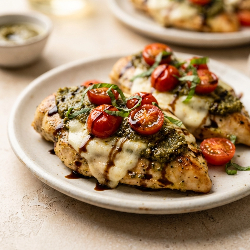 Grilled Pesto Chicken Bruschetta: A Summer Feast in Every Bite | Easy Summer Appetizers