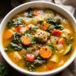 Creamy High-Protein Gluten-Free Chicken and Kale Soup | Healthy Meal Prep Idea